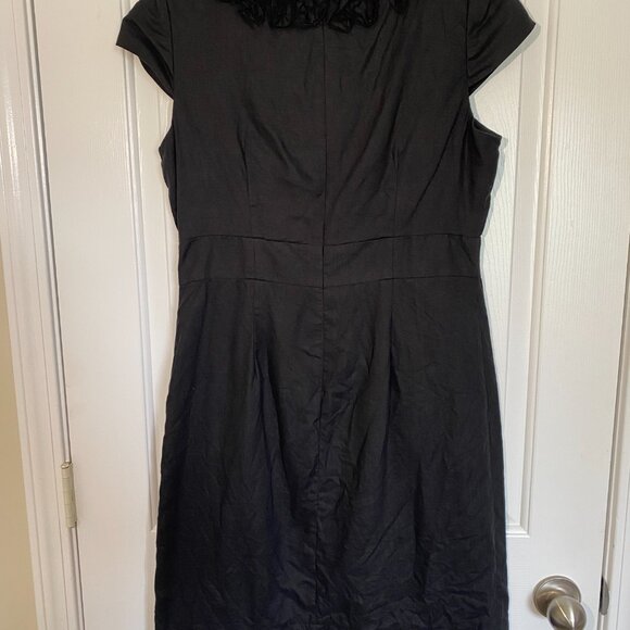 Vintage Adrienne Vittadini Women's Black Formal Dress with Flowers Size 8 - Picture 7 of 8